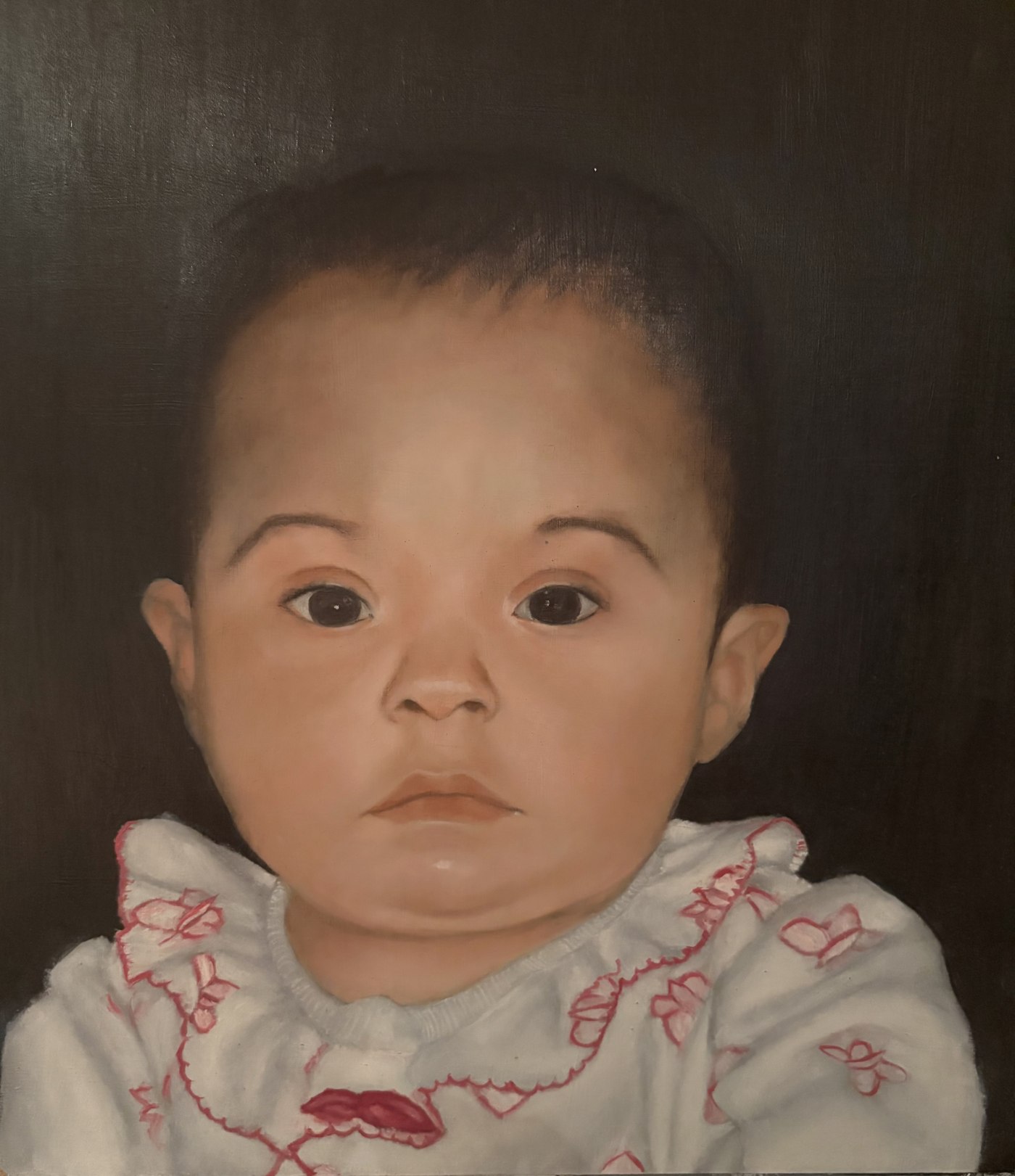 Dina Attia — oil portrait of a baby