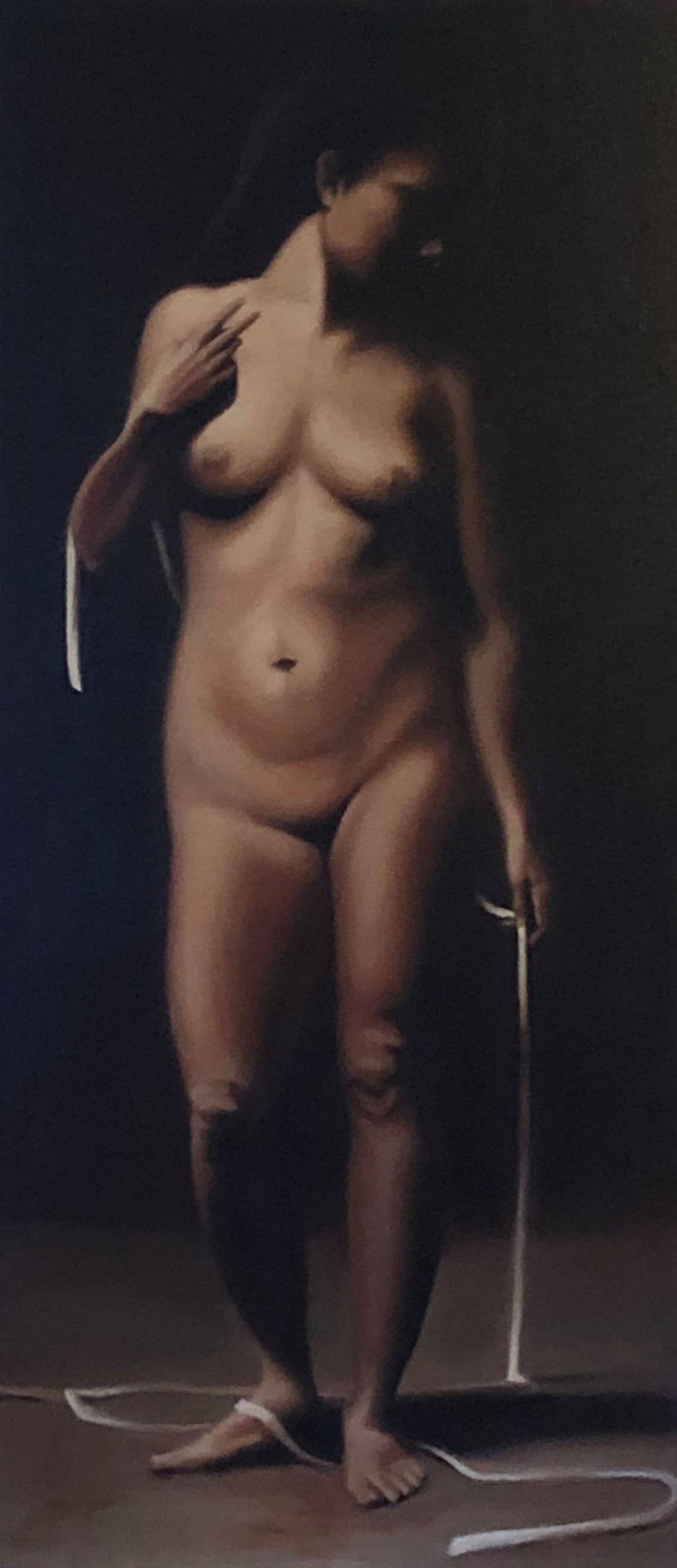 Linda Barabé — oil painting, standing nude figure study
