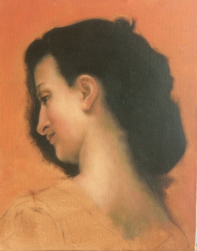 Bouguereau study of a woman's head copy