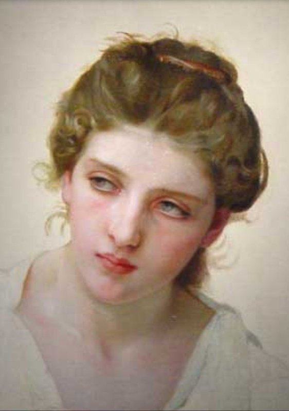 Bouguereau study of a woman's head original