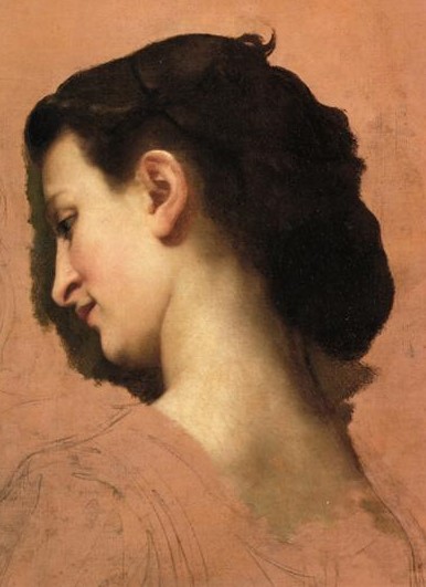 Bouguereau study of a woman's head original