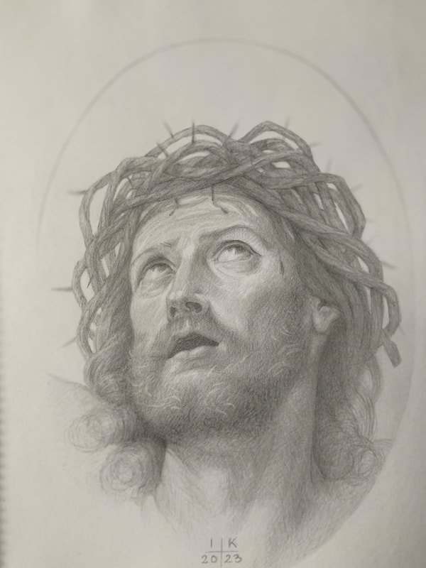Study of the Head of Christ, after Guido Reni
