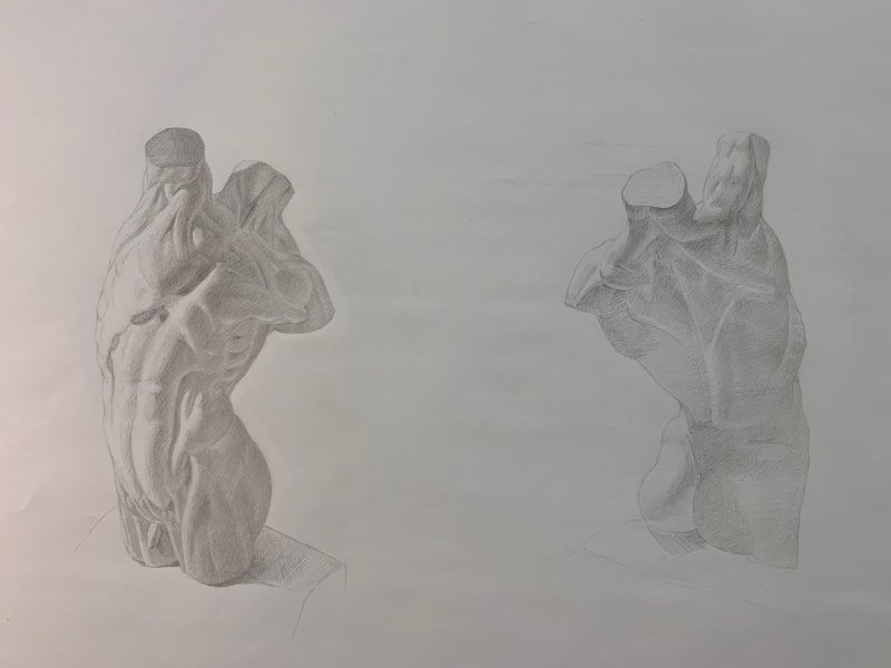 Male torso, both sides, finished