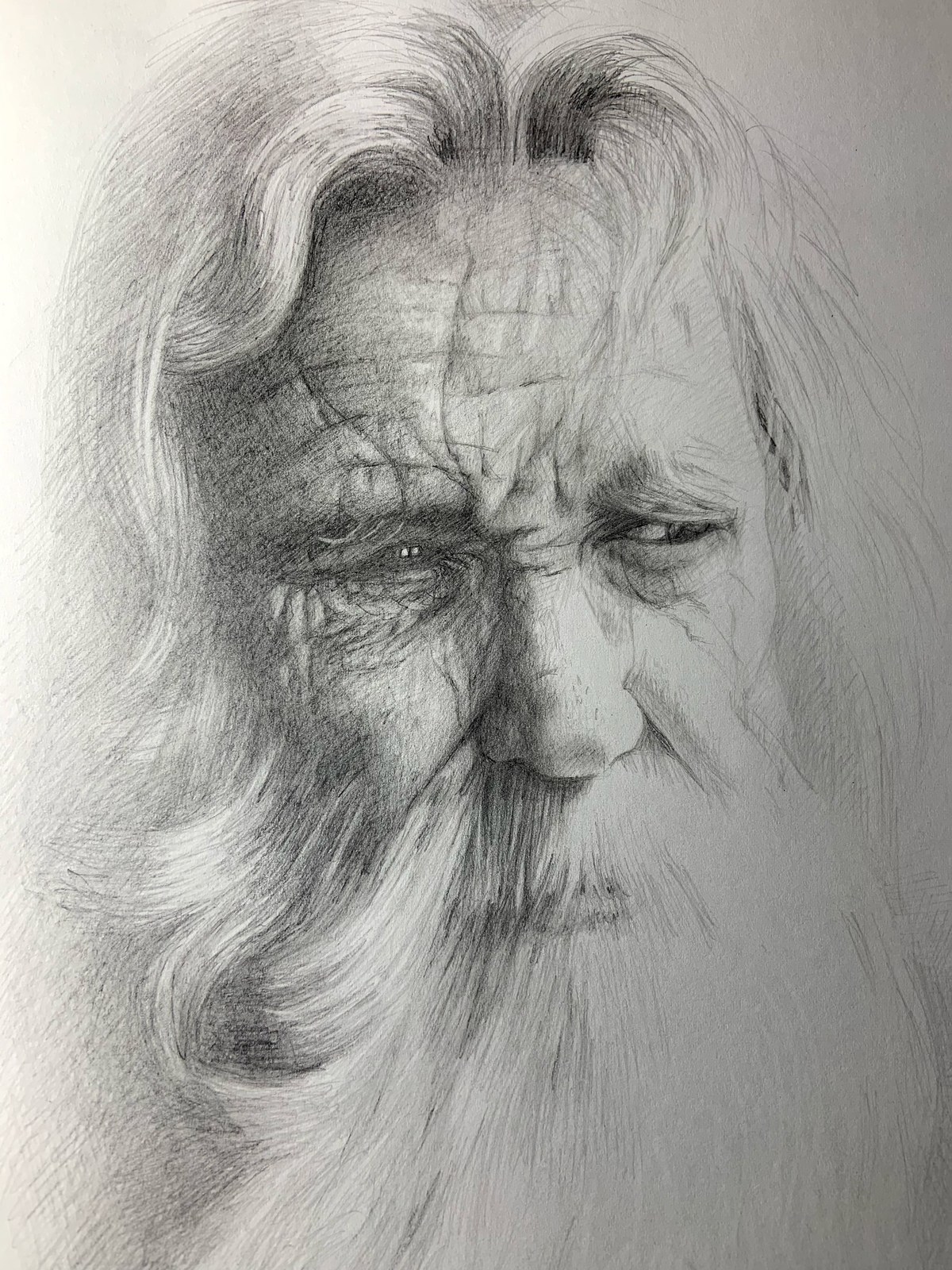 Portrait of a man, elderly bearded man