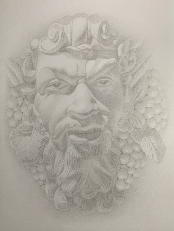 Satyr, drawing of the bas relief