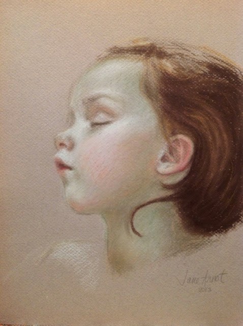 Jane Arnot Kavanagh — Lily Sleeping, pastel portrait of a sleeping child