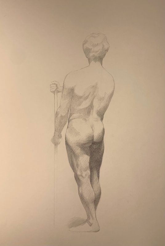 Male torso study, 19th century copy