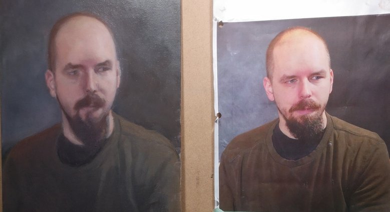 Portrait copy with reference photo